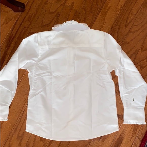 Lands End wht ruffle collar uniform shirt sz 6x - Picture 5 of 6